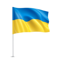 AI Generative waving Ukraine flag on transparent background PNG image