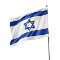 AI Generative waving Israel flag on transparent background PNG image