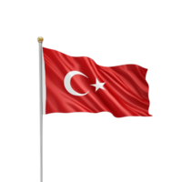 AI Generative waving Turkey flag on transparent background PNG image