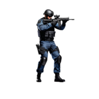 AI Generative soldier with rifle on transparent background PNG image