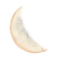 Half yellow sphere moon graphic on transparent background png