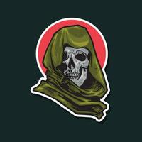 grim reaper skull face vector