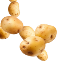 AI generated Falling fresh potatoes png