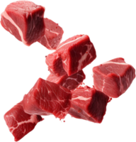 ai generado que cae carne carne de vaca cubitos png