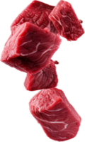 ai generado que cae carne carne de vaca cubitos png