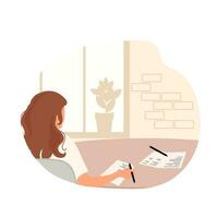 Working in an office, teamwork. Managers doing their work. Isolated vector flat illustration.