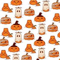 Halloween pumpkin pattern background Vector illustration