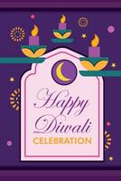 diwali póster tradicional indio celebracion vector ilustración