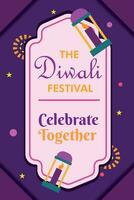 Diwali poster Traditional indian celebration Vector illustration