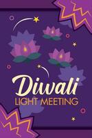 Diwali poster Traditional indian celebration Vector illustration