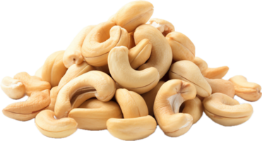 Cashew nuts heap png with AI generated.