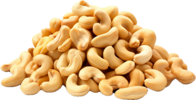 Cashew nuts heap png with AI generated.