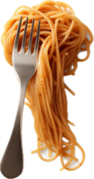 Fork with spaghetti png with AI generated.