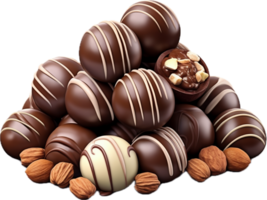 AI generated chocolate candy with nuts png