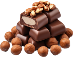 AI generated chocolate candy with nuts png