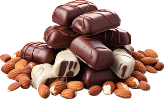 AI generated chocolate candy with nuts png