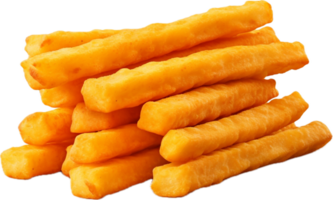 Pile of tasty cheese sticks png with AI generated.