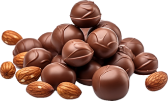 AI generated chocolate candy with nuts png