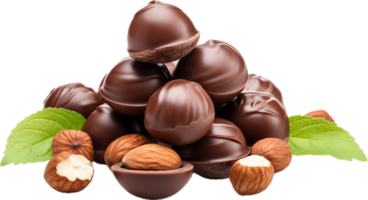 AI generated chocolate candy with nuts png