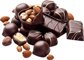 AI generated chocolate candy with nuts png