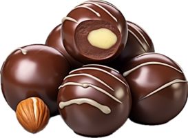 AI generated chocolate candy with nuts png