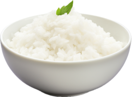 Bowl of white rice png with AI generated.