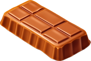 AI generated chocolate bar with caramel filling png