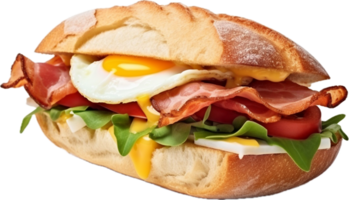AI generated sandwich with bacon cheese and egg png