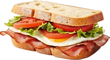 AI generated sandwich with bacon cheese and egg png