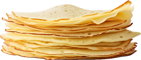 AI generated Stack of thin crepes png