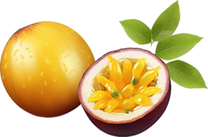 Passion fruit png with AI generated.