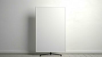 Empty white display stand screen ai generated frame mockup minimal photo