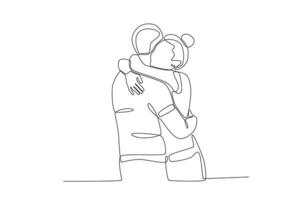 A concept of a lover hugging vector