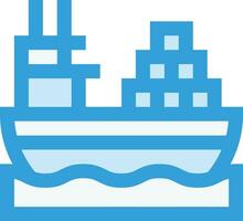 Cargo Ship Vector Icon Design Illustration