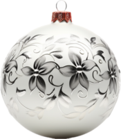 Shiny silver christmas ball png with AI generated.