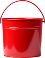 Red metal bucket png with AI generated.