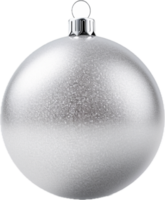 glänzend Silber Weihnachten Ball png mit ai generiert.