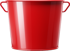 Red metal bucket png with AI generated.