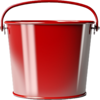 Red metal bucket png with AI generated.