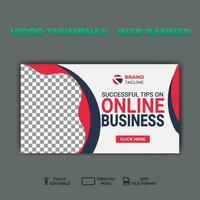 video thumbnail web banner template promotion banner design. vector