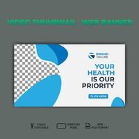 video thumbnail web banner template promotion banner design. vector