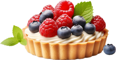 Sweet tart with berries png with AI generated.