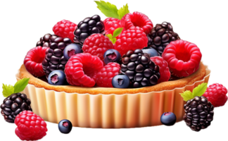 Sweet tart with berries png with AI generated.