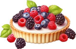 Sweet tart with berries png with AI generated.