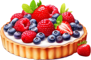 Sweet tart with berries png with AI generated.