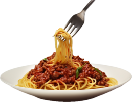 spaghetti con salsa bolognese png con ai generato.