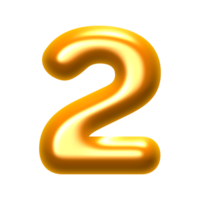 Golden 3D numbers PNG file