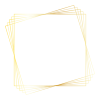 gold square geometrical frames for text. Wedding, celebration invitation. Copy space, place holder. png