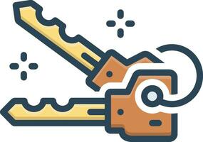 color icon for keys safe vector