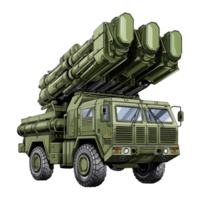 auto-propulsé anti - avion air la défense système. terre militaire équipement. coloré png illustration isolé. généré par ai